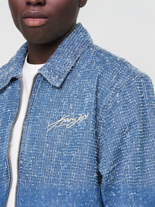 Karl Kani, Jeans Distressed Zip Denim Jacket, blue, Image 3 of 4