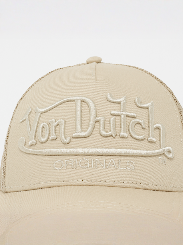 Von Dutch Originals, Baseball Cap with Mesh Back Embroidered Logo, beige, Image 4 of 4