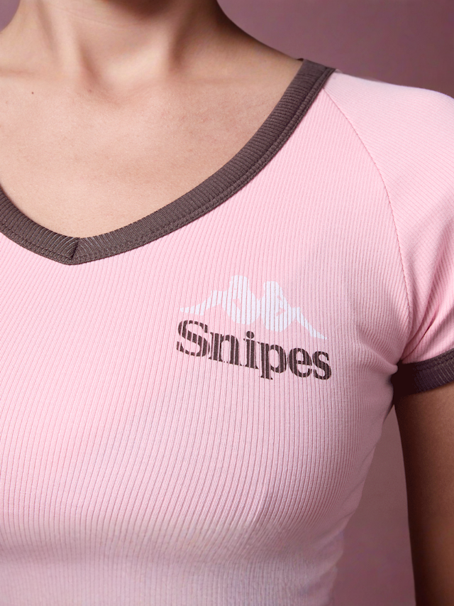KAPPA x SNIPES, KAPPA x SNIPES Rib T-Shirt, light pink, Image 3 of 4