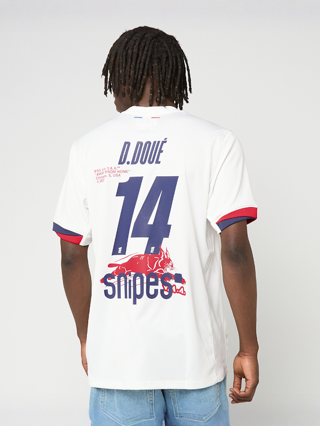 Nike, Doué / No. 14 / Virgil Abloh Archive / PSG DRI-Fit Jersey Shortsleeve Stadium 25/26, wit, Afbeelding 3 van 9