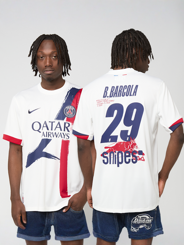 Nike, B. Barcola / No. 29 / Virgil Abloh Archive / PSG DRI-Fit Jersey Shortsleeve Stadium 25/26, white, Image 1 of 9