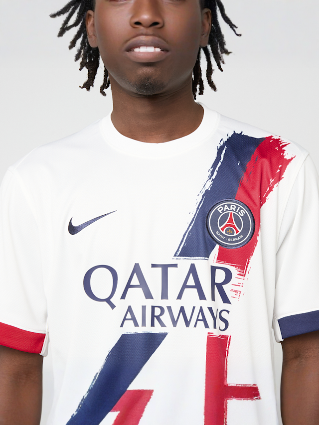 Nike, B. Barcola / No. 29 / Virgil Abloh Archive / PSG DRI-Fit Jersey Shortsleeve Stadium 25/26, biały, Obraz 4 z 9