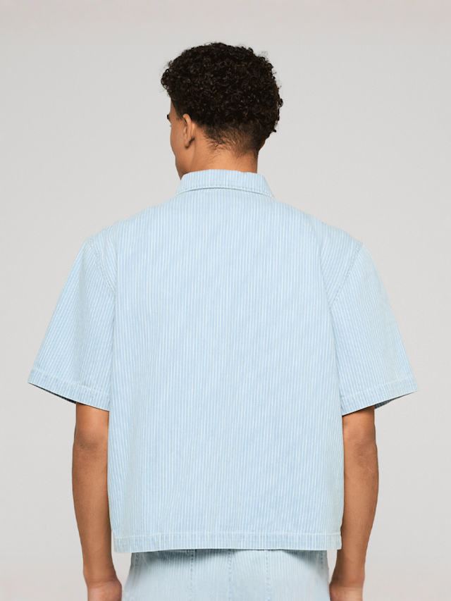Urban Classics, Pinstriped Casual Denim Overshirt, blue, Image 2 of 2