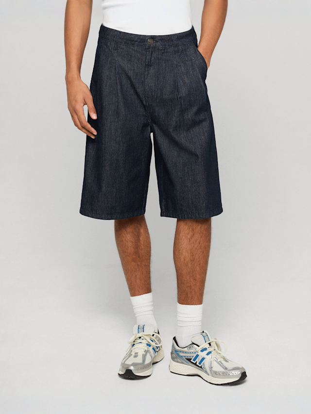 Urban Classics, Pleated Denim Shorts, blue, Image 1 of 2