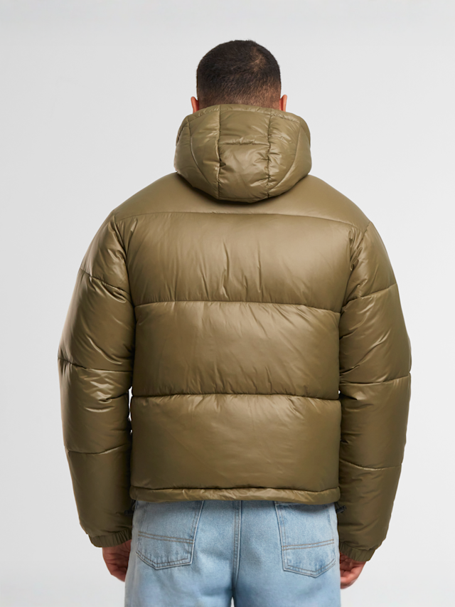 Urban Classics, Shiny Puffer Jacket With Hood magnet, green, Image 2 of 5