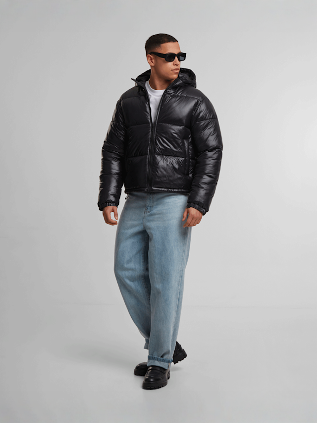 SNIPES, Shiny Puffer Jacket With Hood magnet, black, Image 5 of 5