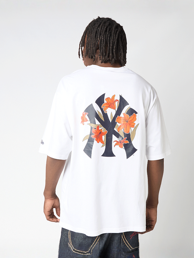 New Era, MLB Floral Oversized Tee, white, Image 1 of 6