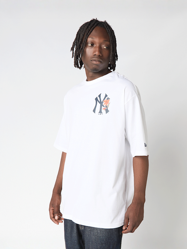 New Era, MLB Floral Oversized Tee, white, Image 2 of 6