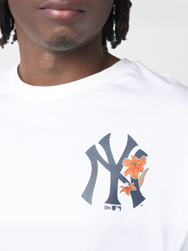 New Era, MLB Floral Oversized Tee, white, Image 3 of 6