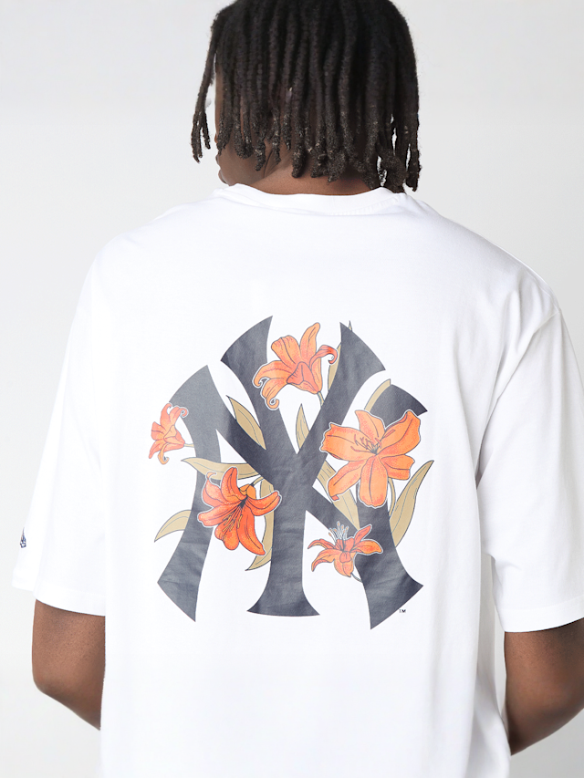 New Era, MLB Floral Oversized Tee, white, Image 5 of 6
