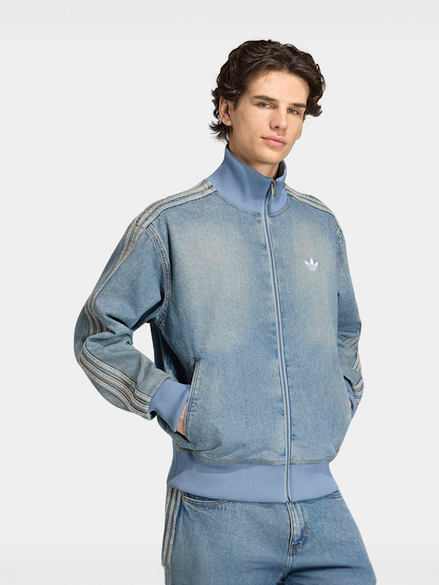 adidas Originals, Denim Firebird Tracktop, blue, Image 1 of 5