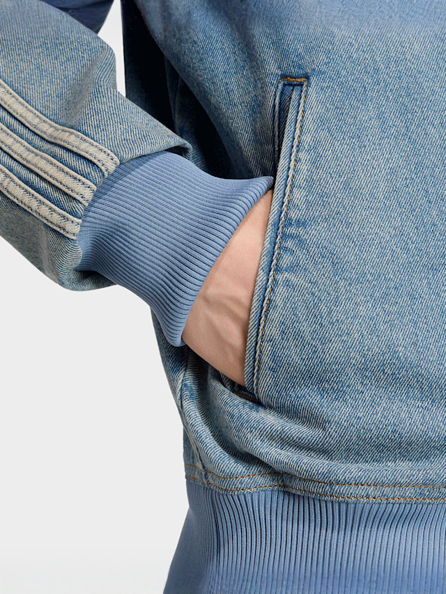 adidas Originals, Denim Firebird Tracktop, blue, Image 4 of 5