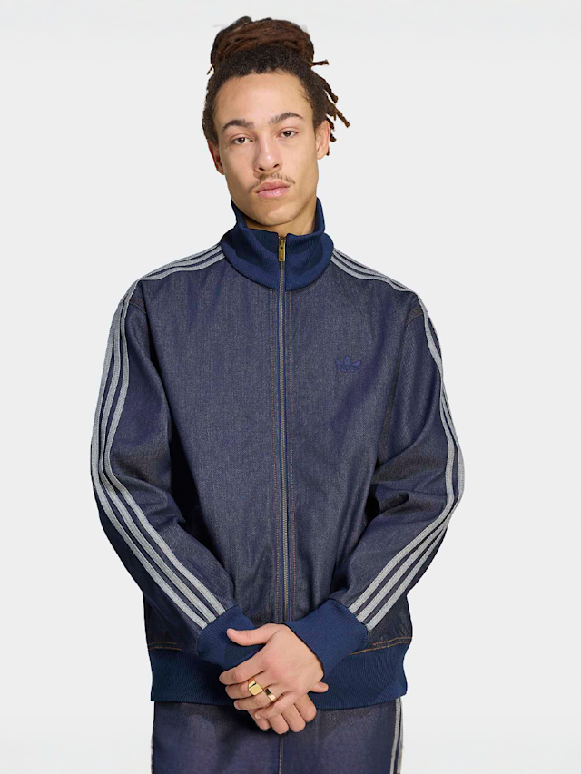 adidas Originals, Firebird Adicolor Raw Denim Track Top, blue, Image 1 of 5