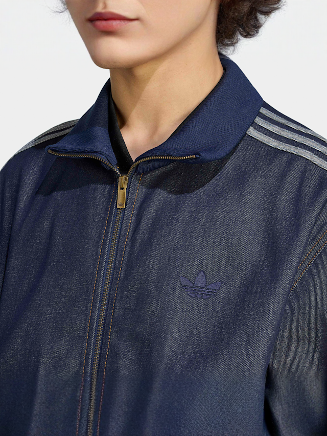 adidas Originals, Firebird Adicolor Raw Denim Track Top, blue, Image 3 of 5