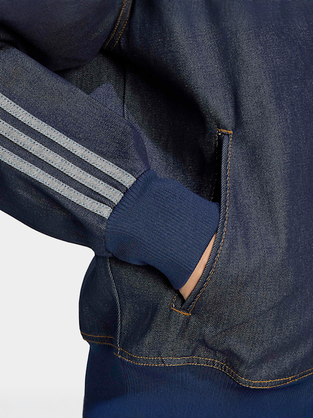 adidas Originals, Firebird Adicolor Raw Denim Track Top, blue, Image 4 of 5