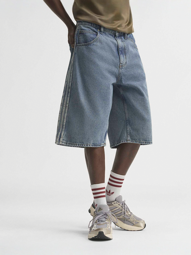 adidas Originals, Firebird Adicolor Denim-Jorts, blue, Image 1 of 5