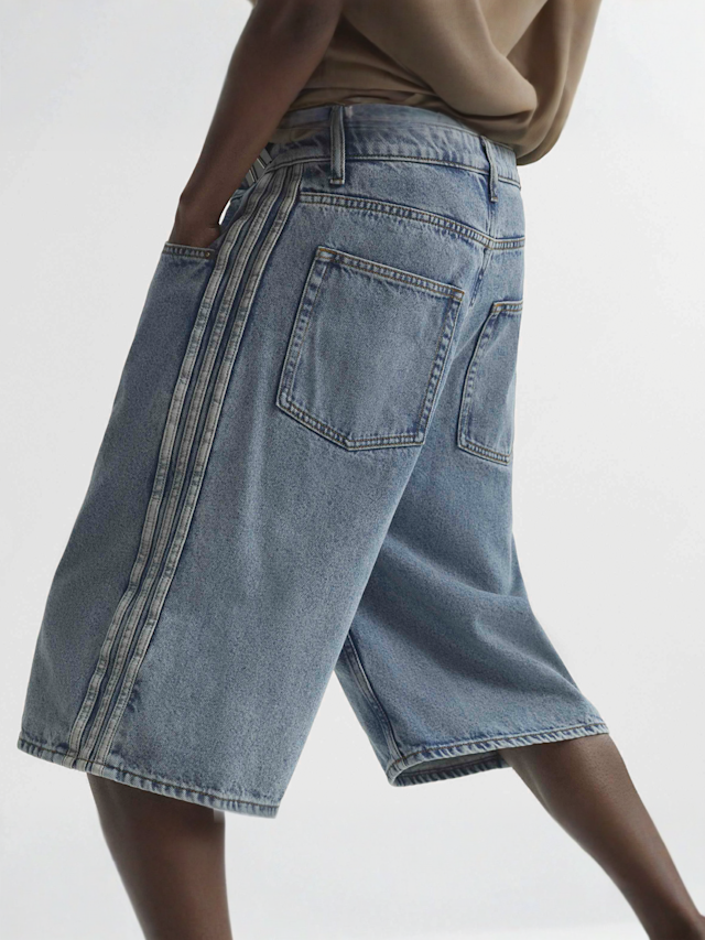 adidas Originals, Firebird Adicolor Denim-Jorts, blue, Image 4 of 5