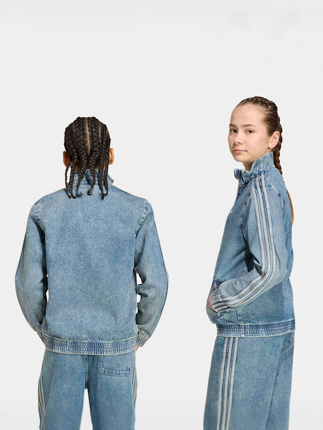 adidas Originals, Firebird Loose Denim Track Top, blue, Image 2 of 5
