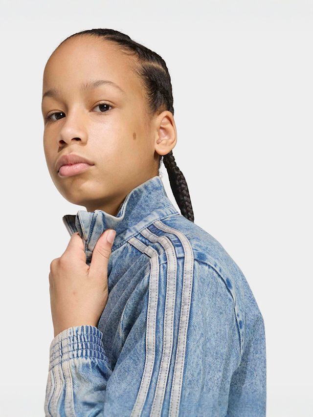 adidas Originals, Firebird Loose Denim Track Top, blue, Image 3 of 5