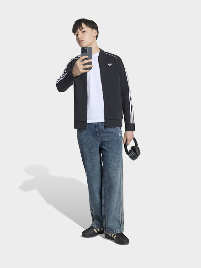 adidas Originals, Firebird Denim Trackpants, blue, Image 5 of 5