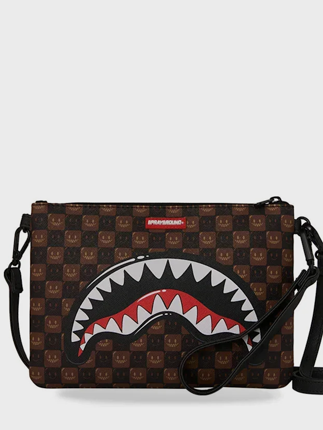 SPRAYGROUND, Sharks in Paris WTF Bubble Clutch, brown, Image 1 of 4
