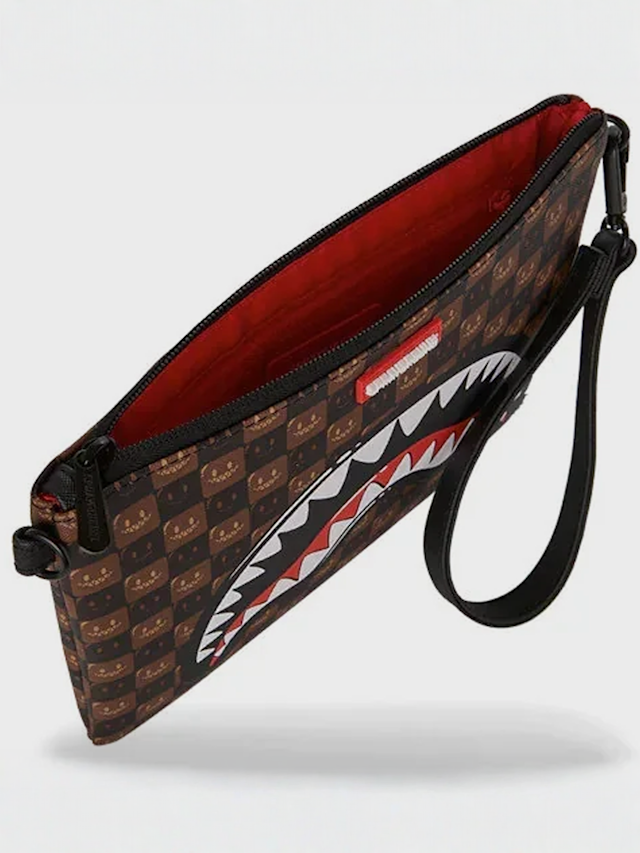 SPRAYGROUND, Sharks in Paris WTF Bubble Clutch, brown, Image 4 of 4