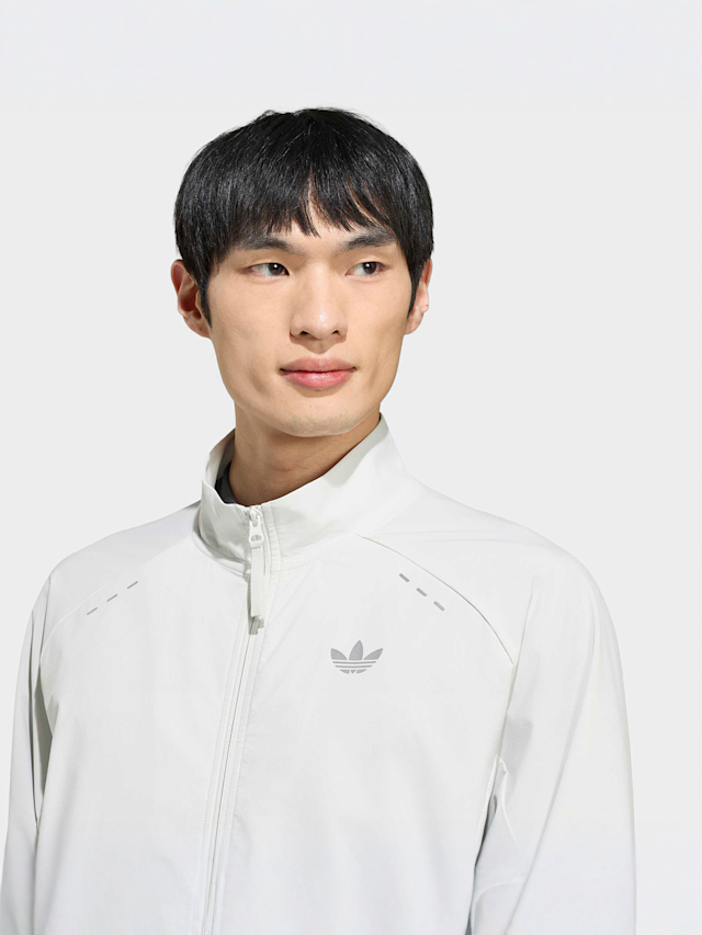 adidas Originals, Tech Trefoil Essentials Hooded Full Zip Track Top, grey, Image 3 of 5