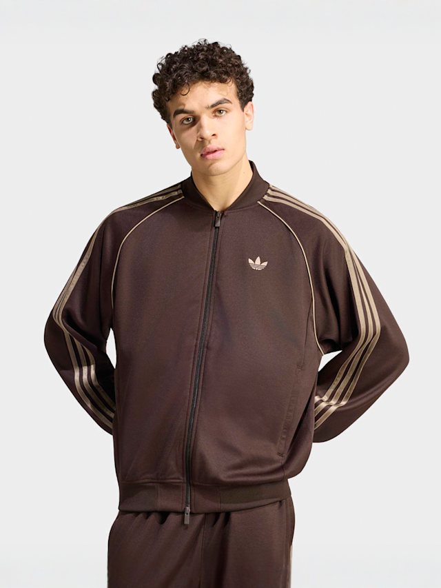 adidas Originals, Superstar Adicolor Classics Loose Track Top, brown, Image 1 of 5