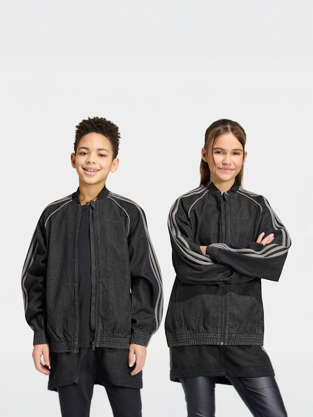 adidas Originals, Superstar Loose Denim Track Top, black, Image 1 of 4