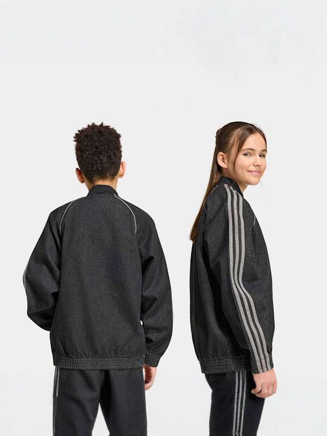 adidas Originals, Superstar Loose Denim Track Top, black, Image 2 of 4