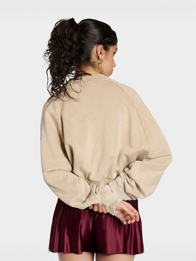 adidas Originals, Superstar Double Layered Cropped Track Top, beige, Image 2 of 5