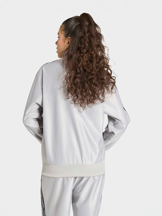 adidas Originals, Metallic Firebird Loose Track Top, grey, Image 2 of 3