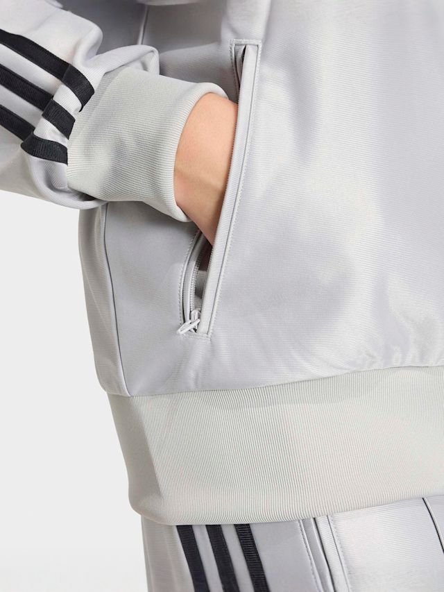adidas Originals, Metallic Firebird Loose Track Top, grey, Image 3 of 3