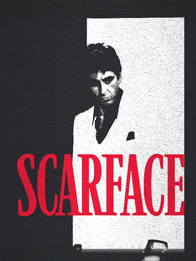 Mister Tee, Scarface Poster Fluffy Hoodie, black, Image 3 of 4