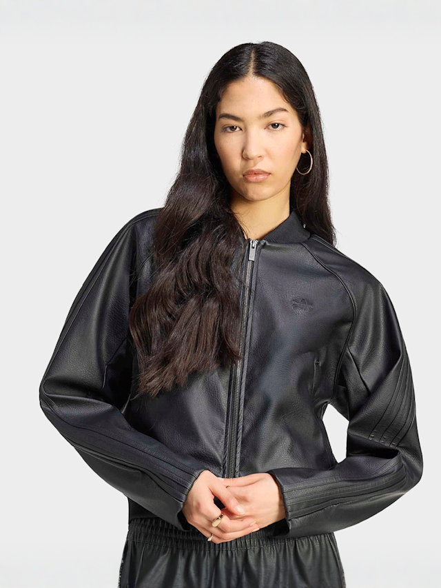 adidas Originals, Pleather Superstar Tracktop, black, Image 1 of 5