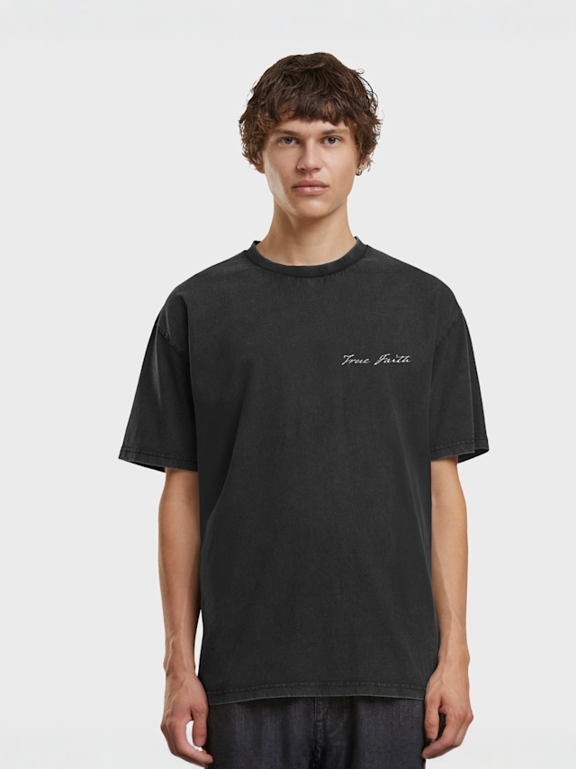 Mister Tee, True Faith Vintage Oversize Tee, black, Image 2 of 4