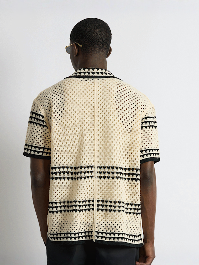 Burocs, Crochet Bicolor Shirt, beige, Image 2 of 3