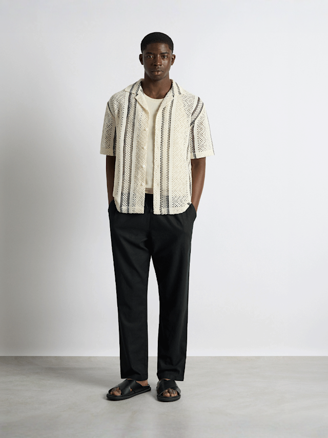 Burocs, Crochet Striped Shirt, beige, Image 3 of 3