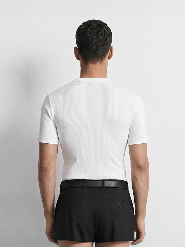 Burocs, Slim Rib T-Shirt, white, Image 2 of 3