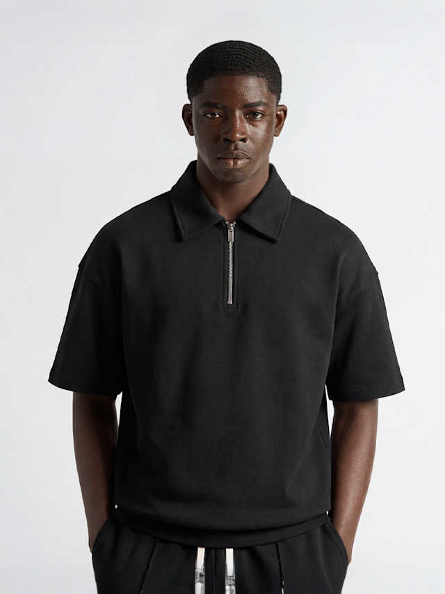 Burocs, Quarter Zip T-Shirt, black, Image 1 of 3