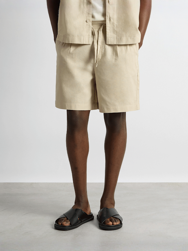 Burocs, Linen Blend Shorts, beige, Image 1 of 3