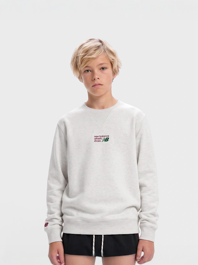 New Balance, Athletics Premium Chest Logo FT Crew, grey, Image 1 of 4