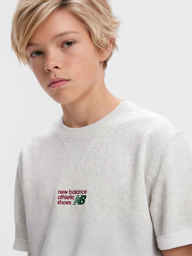 New Balance, Athletics Premium Chest Logo FT Crew, grey, Image 3 of 4