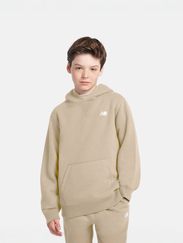 New Balance, Brush Back Small Logo Hoodie, beige, Image 1 of 4