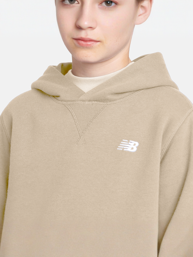 New Balance, Brush Back Small Logo Hoodie, beige, Image 3 of 4