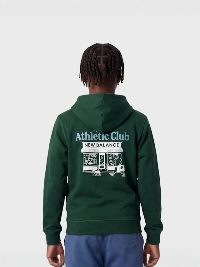 New Balance, Sports Club Graphic Zip Hoodie, green, Image 2 of 5