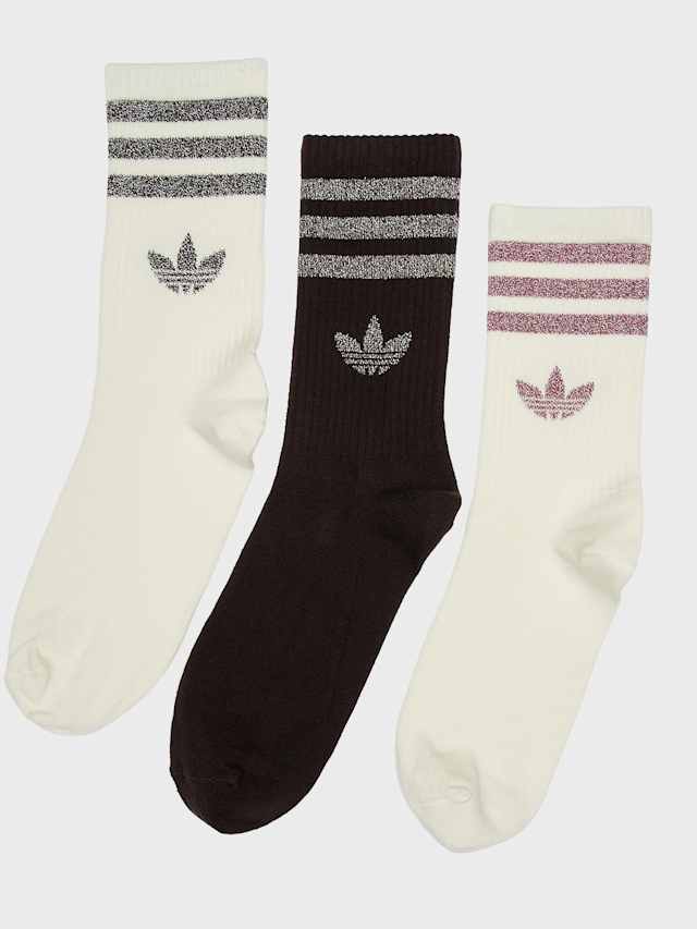 adidas Originals, 3 PACK - 3-Stripes Glitter Crew Socks, multi-colour, Image 1 of 2