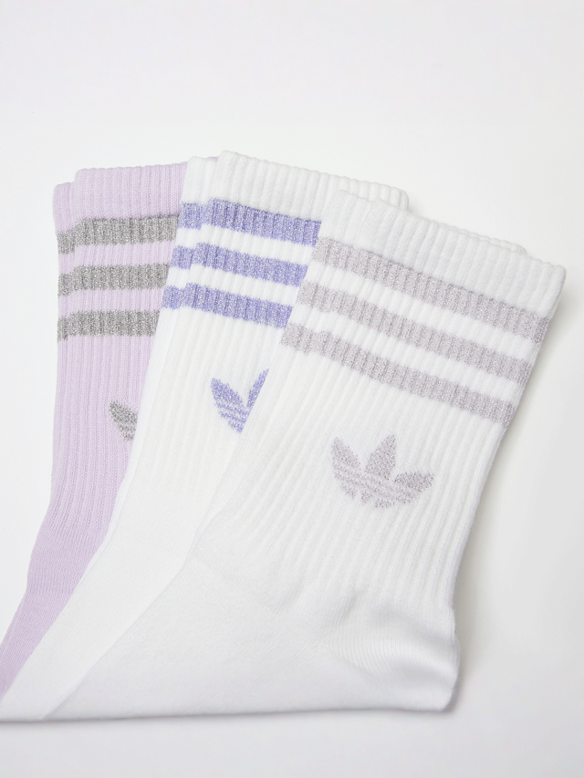 adidas Originals, 3 PACK - 3 Stripes Glitter Crew, multi-colour, Image 2 of 2