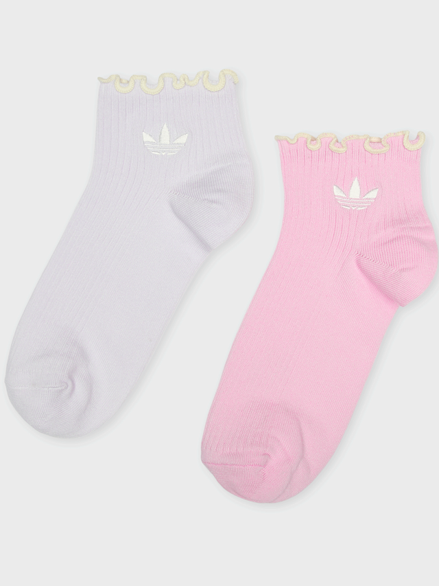adidas Originals, 2 PACK - Ruffle Quarter Socks, multi-colour, Image 1 of 2
