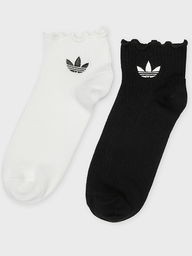 adidas Originals, 2 PACK - Ruffle Quarter Socks, black, Image 1 of 2